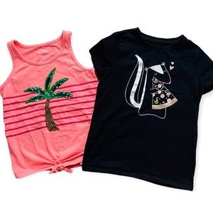 CAT & JACK Palm Tree and Pizza Skunk Tops